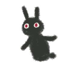 Little Black Rabbit Mofu. sticker #10394167