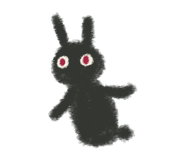 Little Black Rabbit Mofu. sticker #10394167