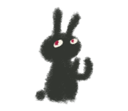 Little Black Rabbit Mofu. sticker #10394168