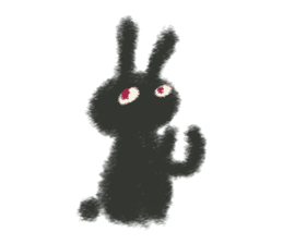 Little Black Rabbit Mofu. sticker #10394168