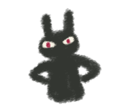 Little Black Rabbit Mofu. sticker #10394169