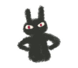 Little Black Rabbit Mofu. sticker #10394169