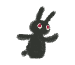 Little Black Rabbit Mofu. sticker #10394170