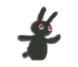 Little Black Rabbit Mofu. sticker #10394170