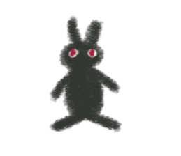 Little Black Rabbit Mofu. sticker #10394171
