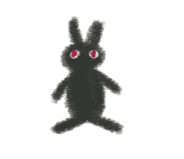 Little Black Rabbit Mofu. sticker #10394171