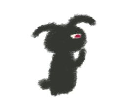 Little Black Rabbit Mofu. sticker #10394173