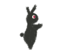 Little Black Rabbit Mofu. sticker #10394174