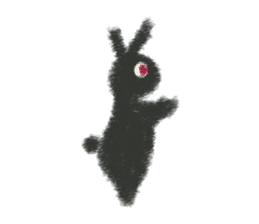 Little Black Rabbit Mofu. sticker #10394174
