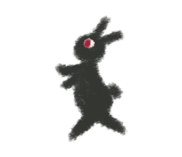Little Black Rabbit Mofu. sticker #10394175