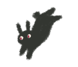 Little Black Rabbit Mofu. sticker #10394176