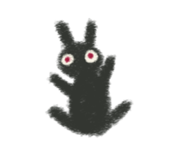 Little Black Rabbit Mofu. sticker #10394177