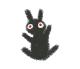 Little Black Rabbit Mofu. sticker #10394177