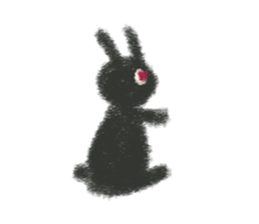 Little Black Rabbit Mofu. sticker #10394178