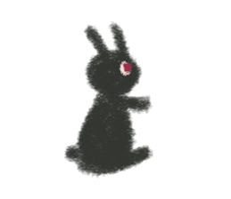 Little Black Rabbit Mofu. sticker #10394178