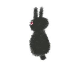 Little Black Rabbit Mofu. sticker #10394179