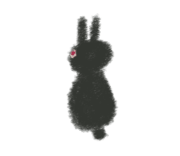 Little Black Rabbit Mofu. sticker #10394179