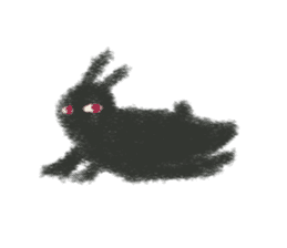 Little Black Rabbit Mofu. sticker #10394180