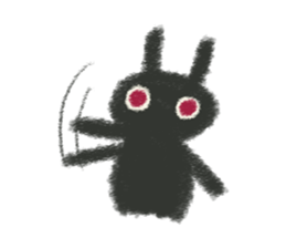 Little Black Rabbit Mofu. sticker #10394182
