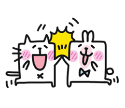 Happy bunny&cat sticker #10396284