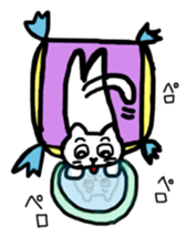 A scribble of a white cat. sticker #10397025