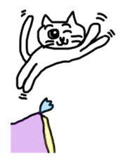 A scribble of a white cat. sticker #10397029