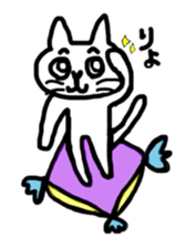 A scribble of a white cat. sticker #10397035