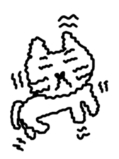 A scribble of a white cat. sticker #10397038
