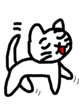 A scribble of a white cat. sticker #10397039
