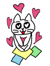 A scribble of a white cat. sticker #10397040