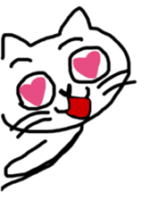 A scribble of a white cat. sticker #10397041