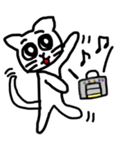 A scribble of a white cat. sticker #10397048