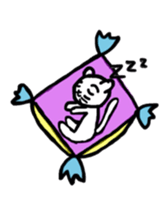 A scribble of a white cat. sticker #10397049