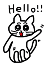 A scribble of a white cat. sticker #10397050