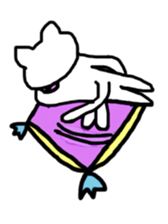 A scribble of a white cat. sticker #10397052