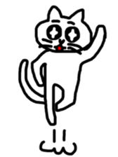 A scribble of a white cat. sticker #10397054