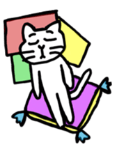 A scribble of a white cat. sticker #10397057