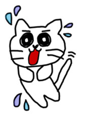 A scribble of a white cat. sticker #10397058