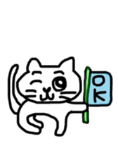 A scribble of a white cat. sticker #10397059