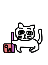 A scribble of a white cat. sticker #10397060