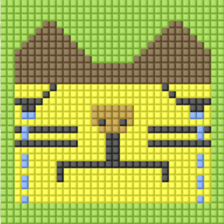 8-bit pixel Castella Cat sticker #10398428