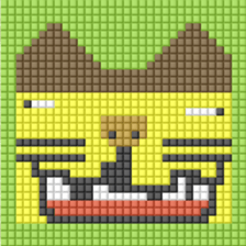 8-bit pixel Castella Cat sticker #10398440