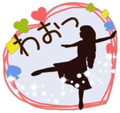 Large text message 3 Silhouette of girl sticker #10398643
