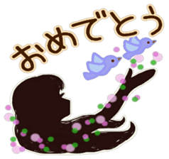 Large text message 3 Silhouette of girl sticker #10398655