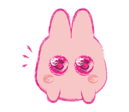 Crayon Pink Rabbit sticker #10399312