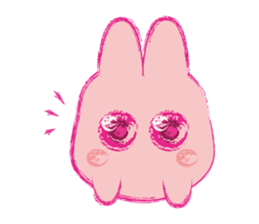 Crayon Pink Rabbit sticker #10399312