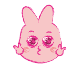 Crayon Pink Rabbit sticker #10399313