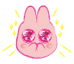 Crayon Pink Rabbit sticker #10399315
