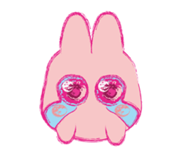 Crayon Pink Rabbit sticker #10399317