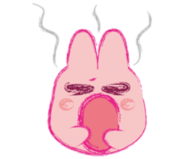 Crayon Pink Rabbit sticker #10399318